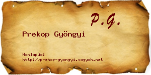 Prekop Gyöngyi névjegykártya