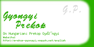 gyongyi prekop business card